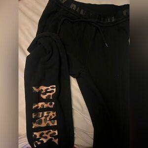 VS Black Joggers with Leopard Print